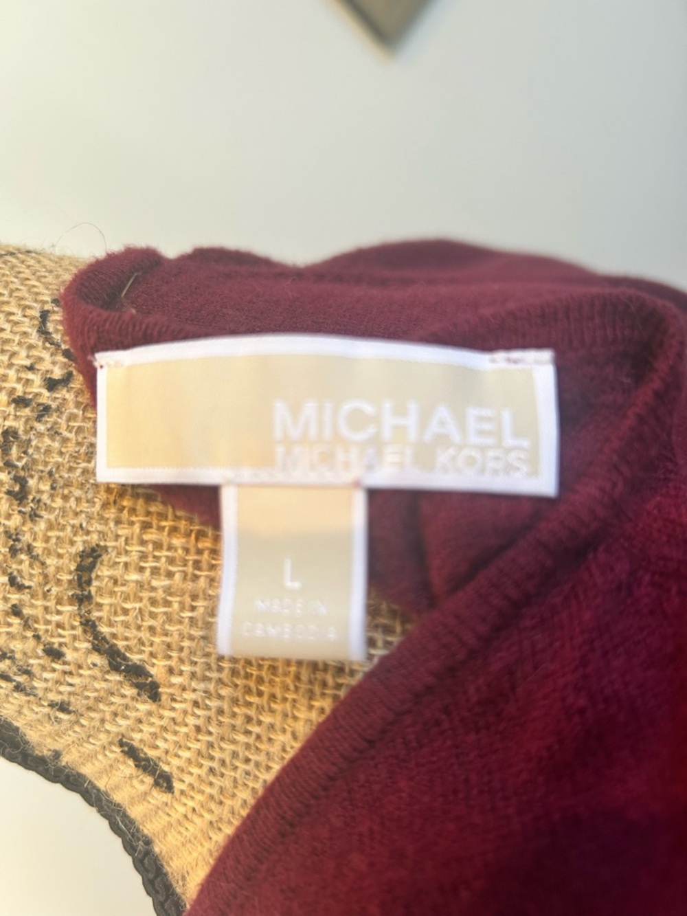 Michael Kors Long-Sleeve Ribbed Sweater - Burgundy - Picture 4 of 4